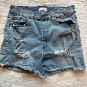 Sneak Peek Blue Distressed Jean Shorts